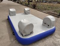 Plateforme flottante gonflable personnalisée d'usine OEM, quai de yacht, île de loisirs, pêche en mer/natation, matériau PVC, 100-500 kg