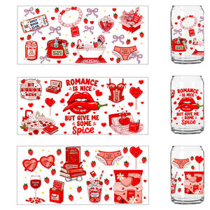 SECRET SMUT GIRL 主题 UV DTF 印刷贴纸批发定制设计师 Uvdtf 转印 16oz Uv Dtf 玻璃杯杯套 - Product Image 3