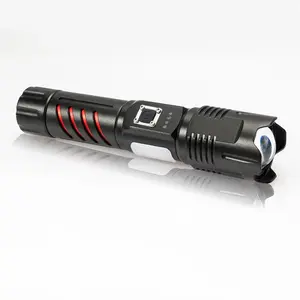 Zoom Flashlight Outdoor Hand LED Torch Light Waterproof Defensive bicycle laser light Fixed Focus Super Bright
