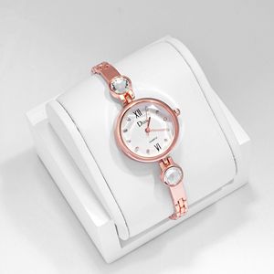 Montre pour femme <span class=keywords><strong>Disu</strong></span> simple ultra-fine décontractée avec bracelet en strass romain, bracelet en maille, montre à quartz - Product Image 6