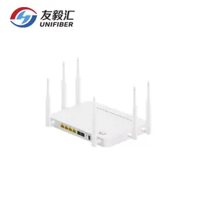 4GE + 3FE + 2 الأواني + USB المزدوج الفرقة واي فاي 2.4G و 5G GPON ONU ONT راوتر 6 هوائي F680