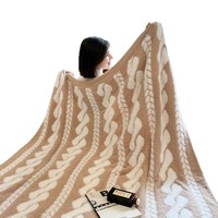 Großhandel Umweltfreundliche Kunstfell-Decke 100% Polyester Gestrickte Gestreifte/Einfarbige Anti-Pilling Hautfreundliche Tragbare Ganzjahresdecke