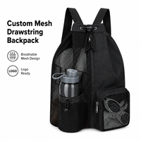 Sac à dos léger en maille avec cordon de serrage et logo personnalisé, sac de sport étanche en tissu Oxford pour gym, natation et plage, vente en gros OEM