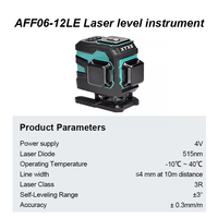 12 Lignes 3*360 °   Niveau laser vert électronique auto-nivelant avec précision de ±0,3 mm/m pour la rénovation et le montage mural