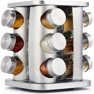 Seasoning Cabinet Revolving Label Eligible Drawer Holder Tower Rotating Spice Rack Organizer Storage Space Saving Spice Jar Rack