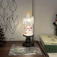 Bougie LED sans flamme de Noël, veilleuse de bureau, décoration lumineuse, cadeau, fête, piles incluses