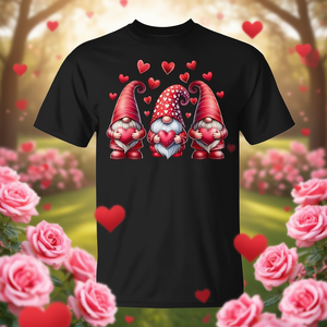 Camiseta de Gnomos del Día de San Valentín para Mujeres y Niñas, Linda Camiseta con Gráficos de Corazones Rojos, Ropa Promocional - Product Image 3
