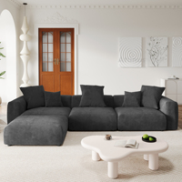ATUNUS Canapé modulaire personnalisable en gros, mobilier de salon, ensemble de canapés sectionnels américains noirs en tissu velours côtelé
