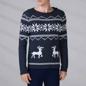 Tendances vestimentaires d'hiver personnalisées : pulls en tricot festifs, pulls en coton à manches longues, col rond, pull pour homme - Product Image 4