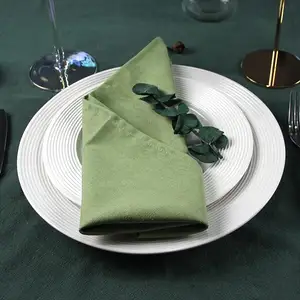 Çim açık yeşil yıkanabilir mutfak bez kumaş restoran masa süsü özel kullanımlık pamuk keten kurulama bezi keten peçeteler