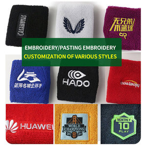 Tùy chỉnh bông ban nhạc cổ tay Terry vải thể thao tennis dây đeo cổ tay logo thêu sweatband dây đeo cổ tay - Product Image 4