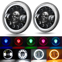 Phare de travail OEM 7 pouces LED pour Jeep Wrangler JK Angel Eyes DRL Feux de voiture Crâne Moto Projecteur 4x4 LED Accessoire