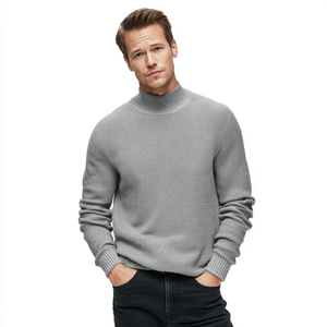 Maglione a collo alto termico in cotone lavorato a Waffle da <span class=keywords><strong>uomo</strong></span> - Product Image 3