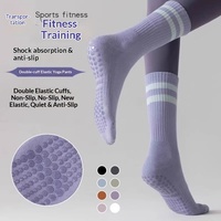 Chaussettes de yoga antidérapantes à semelle en silicone pour femmes, mi-mollet, pour intérieur, quatre saisons, fitness, danse, Pilates, professionnelles, antibactériennes