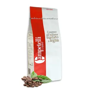 Caffè in grani intero di migliore qualità italiana caffè in grani intero forte e liscio 1 Kg in busta caffeinato-Miscela Rossa