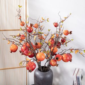 Ramas de Fruta de Granada Artificiales, Decoración para el Hogar de Plástico Rojo, Arreglo para Bodas - Product Image 2