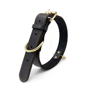 Echtes Leder Hundehalsband Langlebig Komfortabel Verstellbar Klassischer Stil - Product Image 2