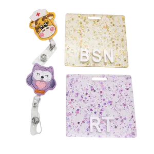 New Mix Style Bürobedarf Medical Custom ized NURSE BSN RT Bling Bling Abzeichen Rolle Buddy für Krankens ch wester Zubehör Krankens ch wester Abzeichen Karte