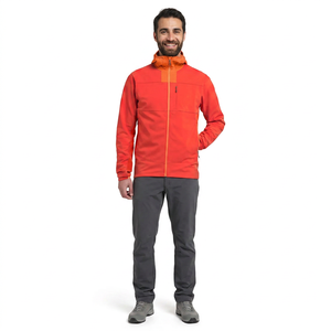 Veste softshell imperméable à capuche pour homme avec fermeture éclair intégrale et logo imprimé, fabricant OEM, style vintage, tissu en toile, coupe-vent, sport - Product Image 1