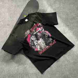 Camiseta personalizada de lavado ácido de gran tamaño en blanco pesado 100% algodón 270 gramos impresión de inyección directa camiseta de impresión para hombres - Product Image 3