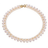 Collier de perles d'eau douce multicouches de qualité AAAA, plaqué or, style Edison, élégant pour mariages et robes Sanqing