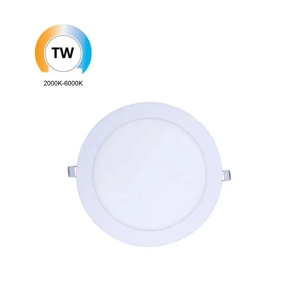 24V 조정 가능한 흰색 초박형 LED 다운 라이트 패널 조명 12W D170mm CCT 조정 가능한 원형 매입형 천장 램프