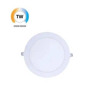 24V 2000-6000K Tunable White Ultra Thin LED downlight Panel Lights 12W D170mm CCT adjustable Round Recessed Ceiling Lamp