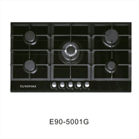 Cuisinière à gaz 5 brûleurs OEM/ODM d'usine, plaque de cuisson à gaz encastrable en acier inoxydable de 90 cm pour usage domestique en cuisine