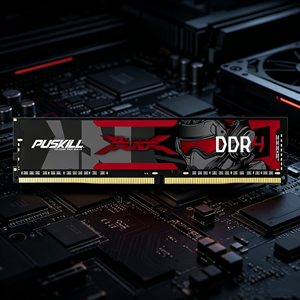 PUSKILL DDR4 โมดูลหน่วยความจำ RAM สำหรับเดสก์ท็อปสีดำสีแดงออกแบบประสิทธิภาพสูงสำหรับเล่นเกมคอมพิวเตอร์อัพเกรด 8GB 16GB 32GB 2666MHz 3200MHz - Product Image 1