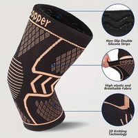Genouillère à Ions de Cuivre en Promotion, Support de Genou en Nylon Tricoté Extensible 4 Directions pour Basketball, Cyclisme, Corde à Sauter # HX-02