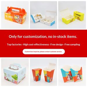 Scatola di Carta Personalizzata per Alimenti, Confezione Pieghevole in Cartone per Patatine Fritte, Pollo, Hamburger da Asporto con Logo Stampato - Product Image 3