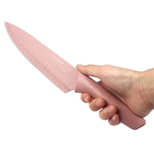 6pcs <b>Macaron</b> Color Wheat Straw Fruit Vegetable Knife Scissors Stainless Steel Kitchen Knife Set - Product Image 3