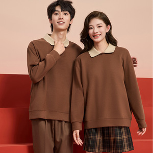 เสื้อสเวตเตอร์ปกสีม่วง แขนยาว ผ้าฝ้าย ชุดนักเรียนสำหรับใส่ทุกวัน - Product Image 3