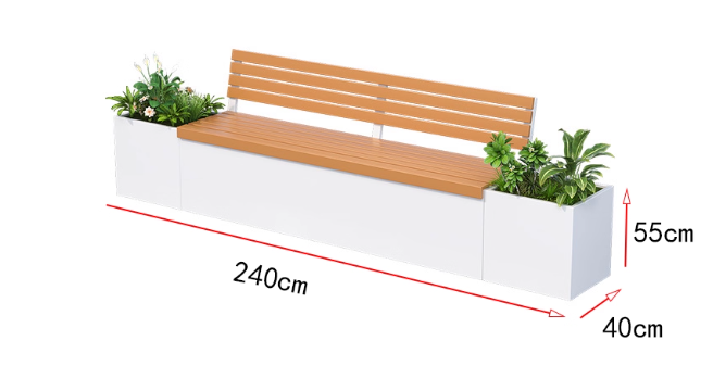 Banc à fleurs 240*40*55