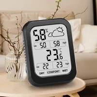 Thermomètre hygromètre numérique à grand écran LCD DH, moniteur d'humidité et de température intérieure, station météo confortable -20~60 ℃