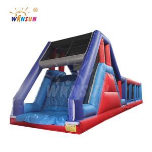 Parcours d'obstacles gonflable commercial WINSUN pour l'extérieur avec toboggan et barrière, en PVC, certifié CE, capacité de 300 kg - Product Image 1