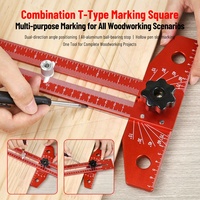 Équerre en T industrielle multi-angle réglable en alliage d'aluminium 35 cm – Outil de traçage de précision pour le travail du bois, la menuiserie et le bricolage