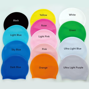 Gorro de natación de silicona con logotipo impreso, protección para los oídos, Color puro, impermeable, fabricante al por mayor, gorros de baño para hombres <span class=keywords><strong>y</strong></span> mujeres - Product Image 4
