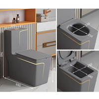 Meilleure Vente : WC en Céramique Carré Moderne et Simple, Type Siphon, Écologique, Désodorisant, Sanitaire, pour Salle de Bain