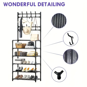 YUYANG Storage Racking Systems Wall Mounted Clothing Shelves Foldable <b>Shoe</b> Coat Multifunctional <b>Rack</b> - Product Image 4