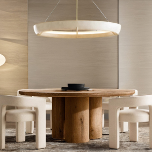 Hot Bán Đồ Nội Thất Sang Trọng Bàn Ăn Bàn Tròn Đặt Gỗ Sồi Rắn Bằng Gỗ Bàn Ăn Đặt 4 Ghế Cho 6 8 Chỗ Ngồi - Product Image 1