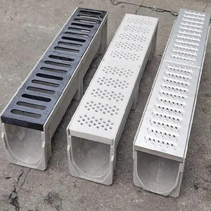 <span class=keywords><strong>Grille</strong></span> de drainage routier en <span class=keywords><strong>fonte</strong></span> ductile EN1433 D400 avec canal en béton polymère pour drainage routier - Product Image 5
