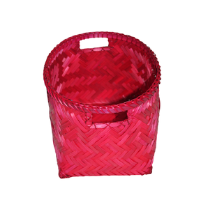 Cheap Price Handwoven Bamboo <b>Storage</b> Basket Red Woven Organizer Bin for Home Decor and <b>Office</b> <b>Storage</b> - Product Image 1