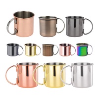 Verres à vin et Moscow Mule en acier inoxydable 304, design luxueux, plaqué or rose, écologiques et durables, pour bar.