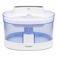 Fontaine à eau circulante moderne pour chat, distributeur d'eau transparent pour animaux de compagnie avec large bol pour chats d'intérieur et petits chiens
