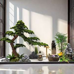 Branches de pin artificielles, grande plante en pot, arbre paysager personnalisé, bonsai de pin artificiel, arbre de pin pour la <span class=keywords><strong>d</strong></span>écoration de la maison - Product Image 4