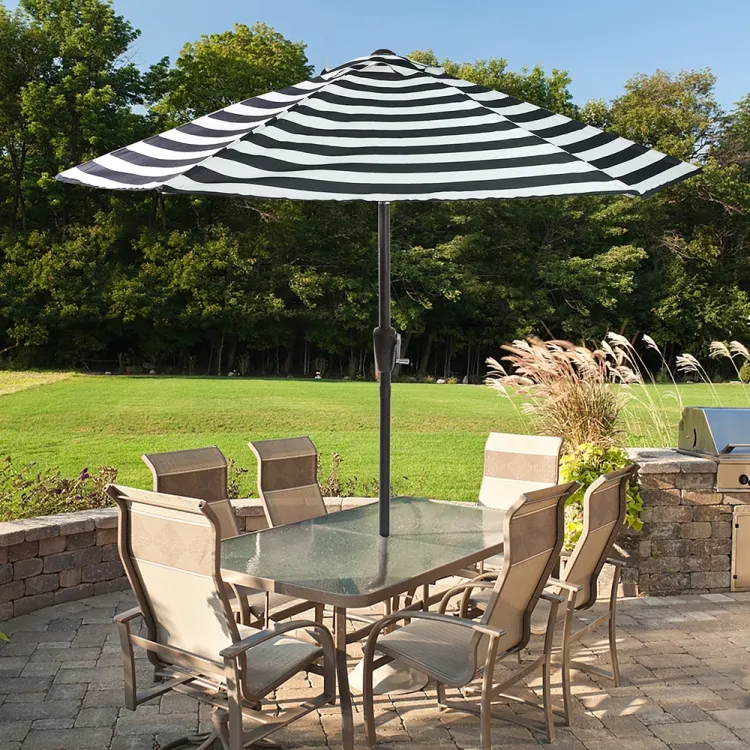 Free versand kosten 7.5Ft Outdoor Equipment Horizontal Stripes Patio Umbrella Terrace Table Umbrella