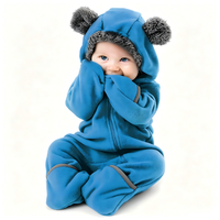 Combinaison polaire pour bébé YU TU avec capuche, mitaines et chaussons convertibles, compatible avec les sièges auto, douce et chaude, fermeture éclair facile