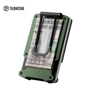 TILONSTAR TVC800 Portefeuille multifonctionnel en métal ultra-mince avec pince à billets RFID bloquant le porte-carte de crédit pour étui AirTag - Product Image 2