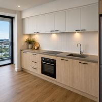 Meubles de cuisine à panneaux plats pour les projets de construction d'appartements locatifs et de développement de logements locatifs à long terme